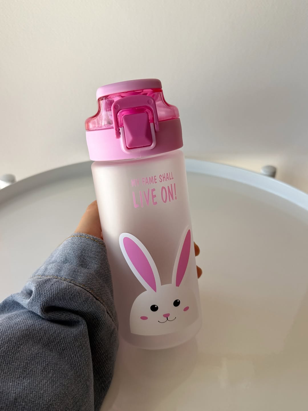 Cute Cartoon Water Bottle | Kawaii Bear & Bunny Bottle | Reusable Leakproof Bottle