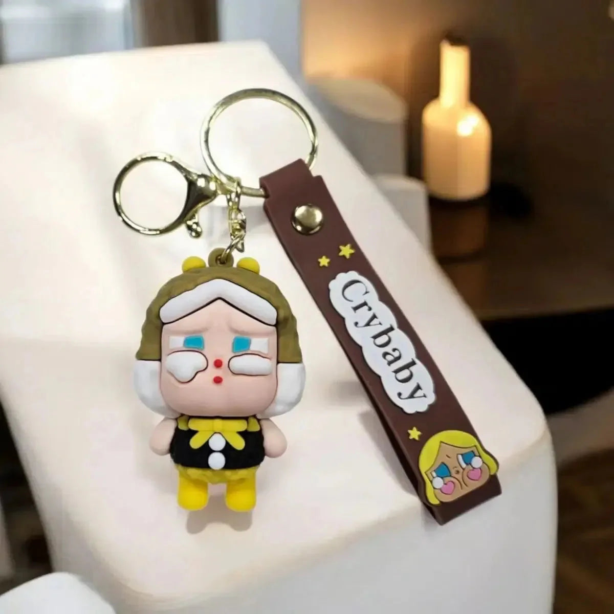 3D Silicon Crying Baby Keychain With Bagcharm and Strap Zipzo