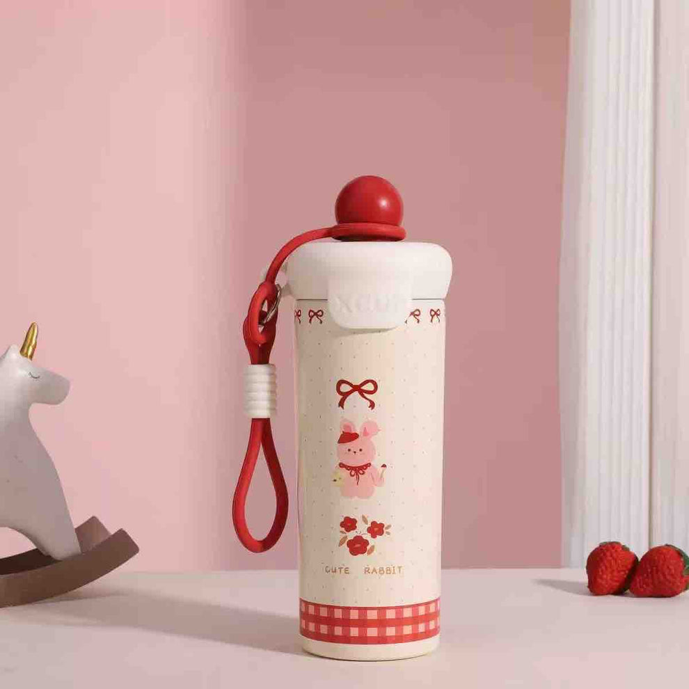 Cute Tumbler – 600ML| Insulated Water Bottle with Strap
