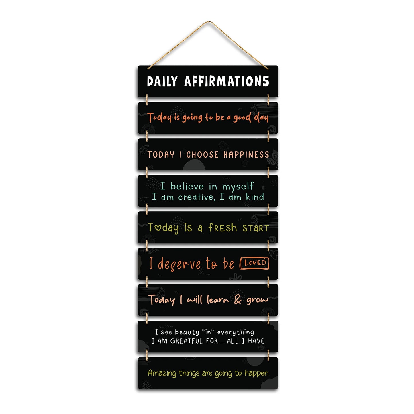 Daily Affirmations Wall Hanging