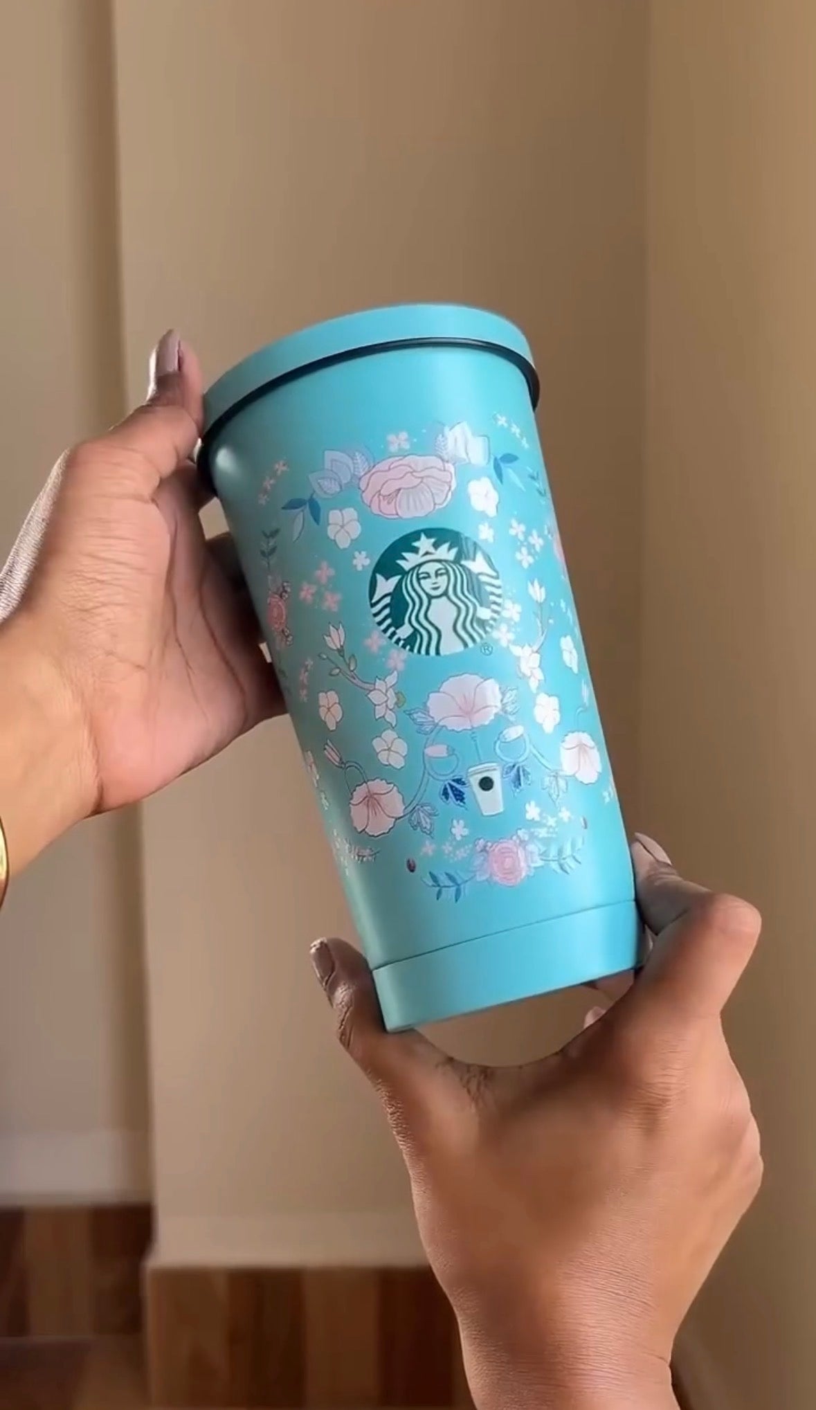 Starbucks Floral Sipper with Straw – Aesthetic Sipper | Stainless Steel | Insulated (Hot and Cold)