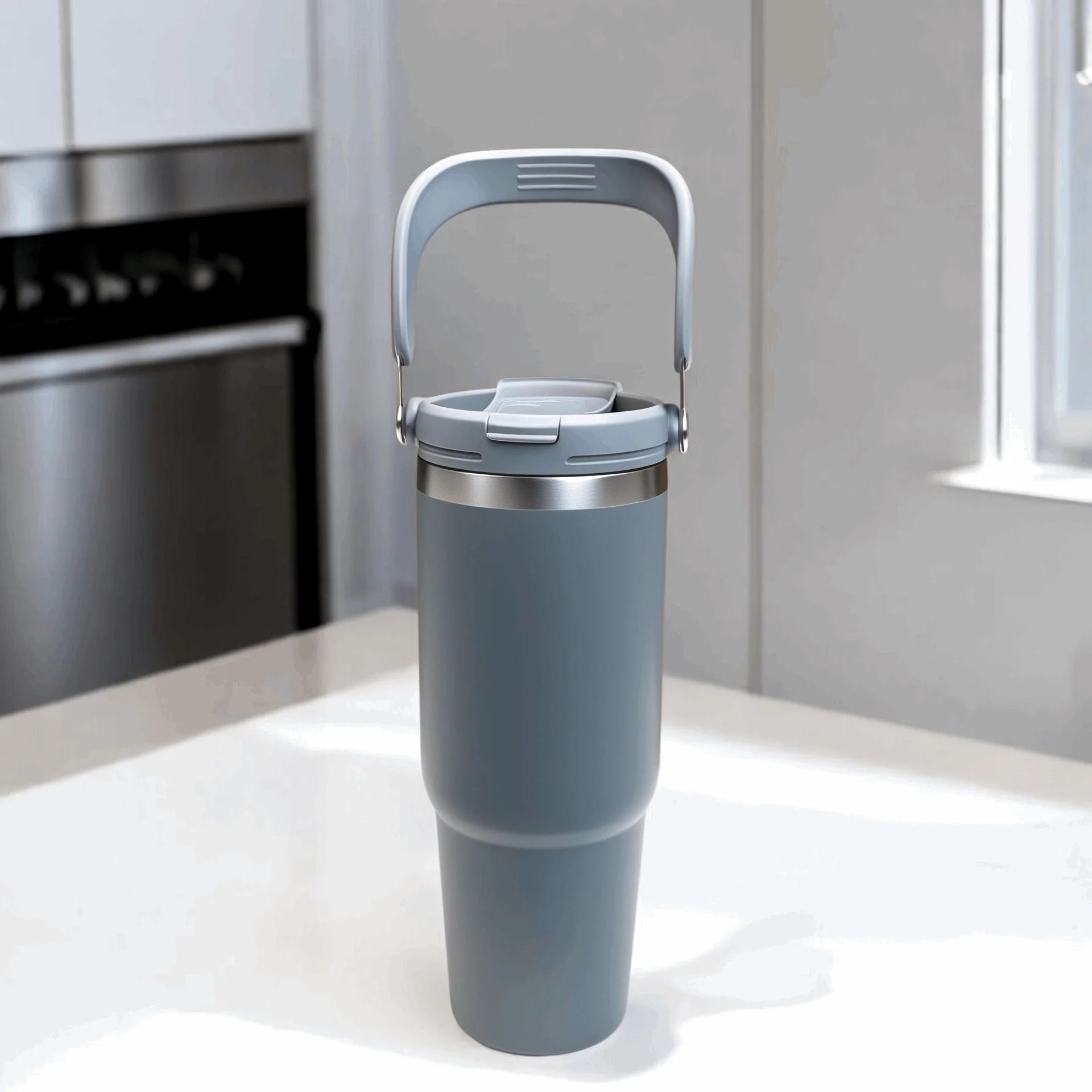 Insulated Stainless Steel Tumblers with Handle – Hot & Cold Reusable Travel Tumblers (6 Colors) Zipzo