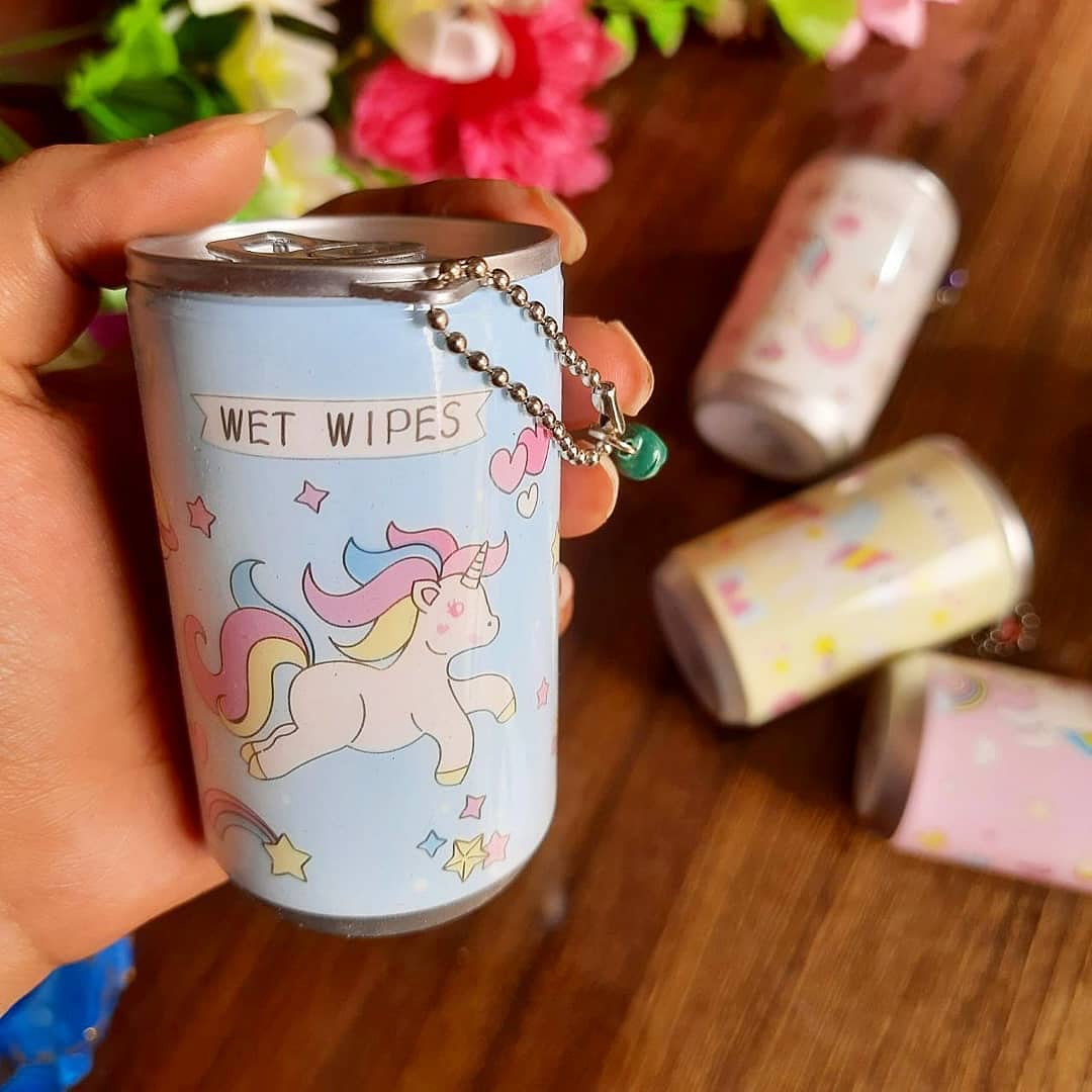 Cute Wet Wipes Can – Pack of 4 | Travel Wet Tissues for Daily Use