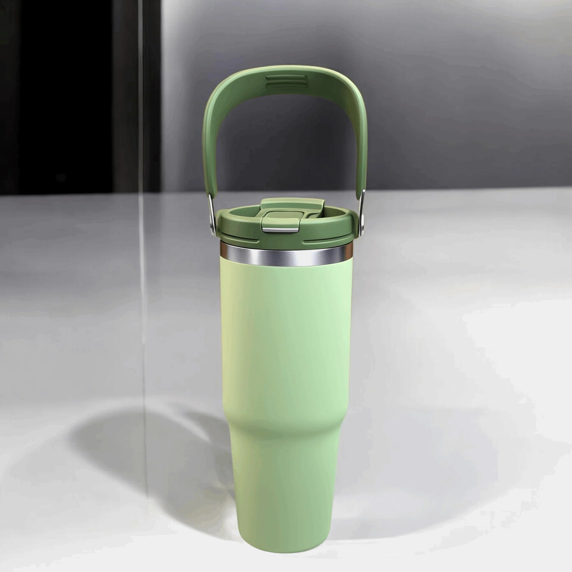 Insulated Stainless Steel Tumblers with Handle – Hot & Cold Reusable Travel Tumblers (6 Colors) Zipzo