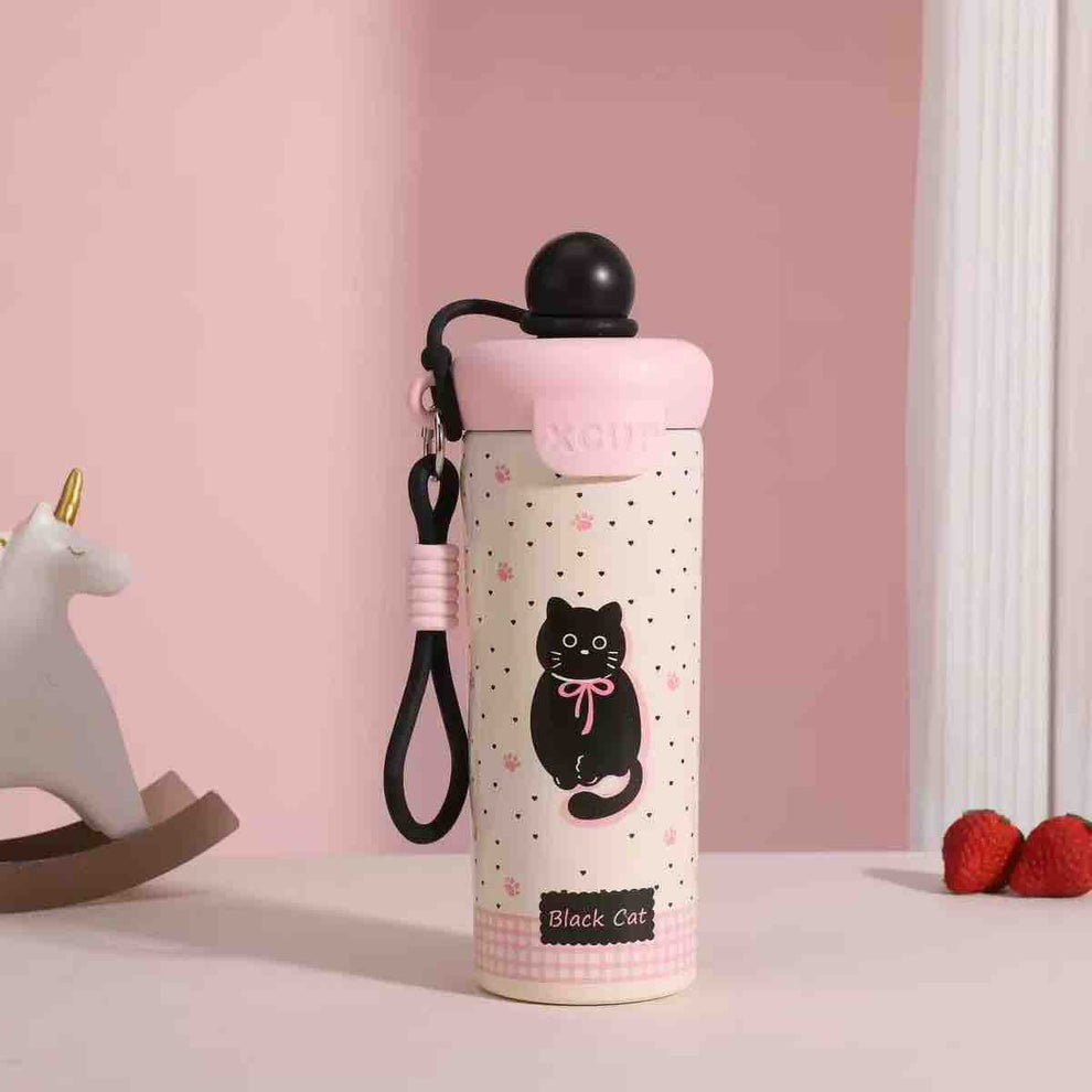 Cute Tumbler – 600ML| Insulated Water Bottle with Strap