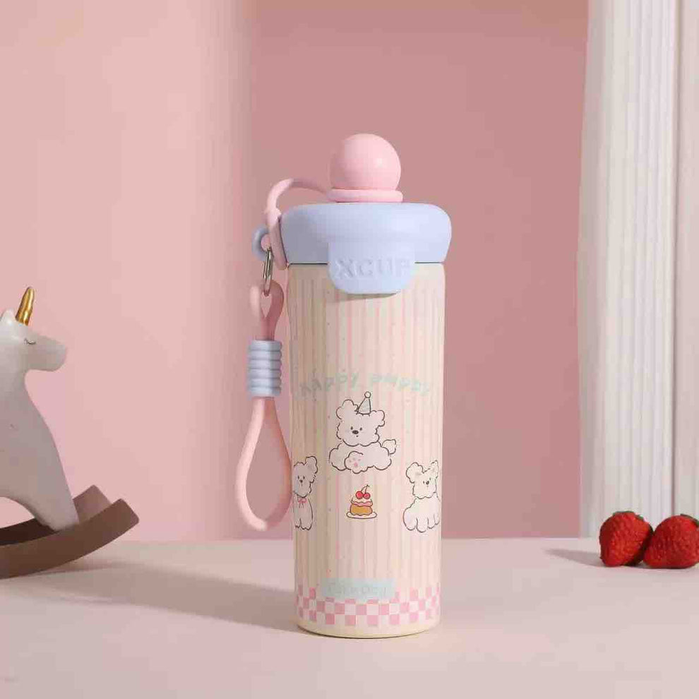 Cute Tumbler – 600ML| Insulated Water Bottle with Strap