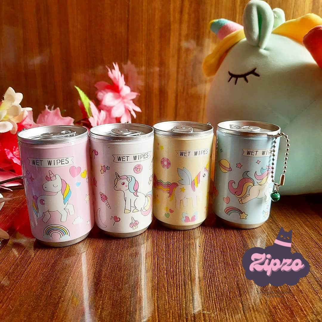 Cute Wet Wipes Can – Pack of 4 | Travel Wet Tissues for Daily Use