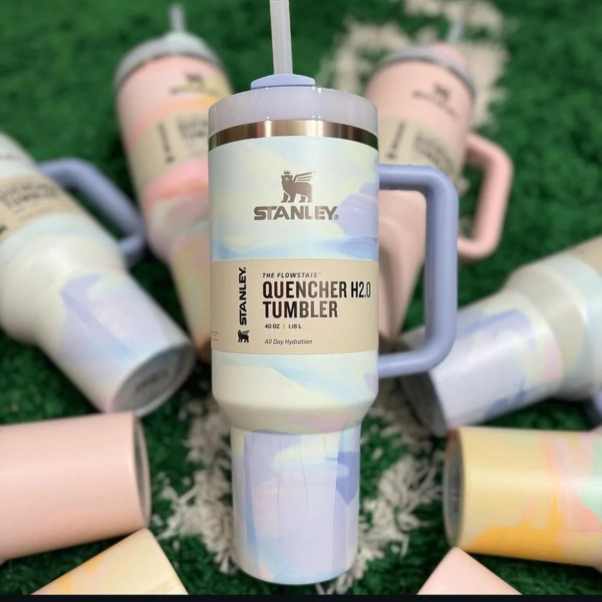 Brushstroke Stanley Tumbler- Blue